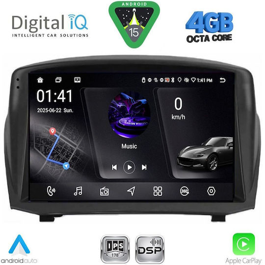 Digital IQ Ηχοσύστημα Αυτοκινήτου για Ford Fiesta 2008-2017 (Bluetooth/USB/WiFi/GPS/Apple-Carplay/Android-Auto) με Οθόνη Αφής 9"