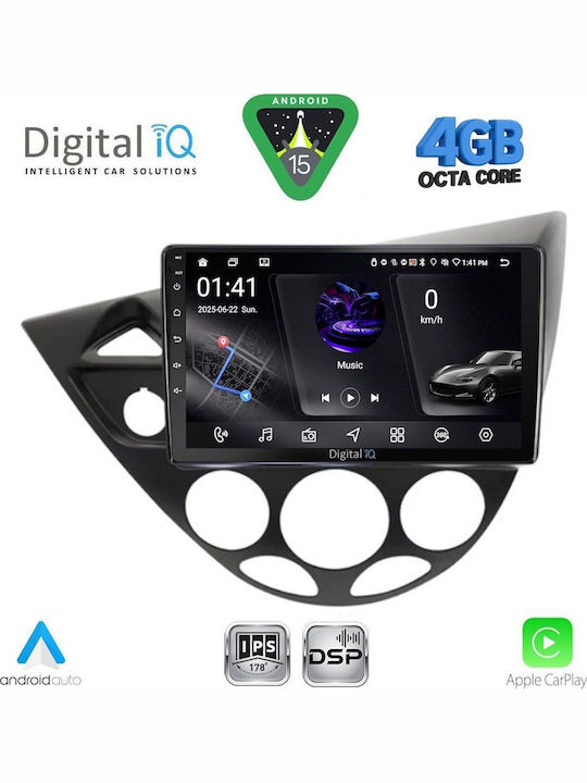 Digital IQ Car Audio System for Ford Focus 1998-2004 Bluetooth USB WiFi GPS Apple CarPlay Android Auto with 9" Touch Screen