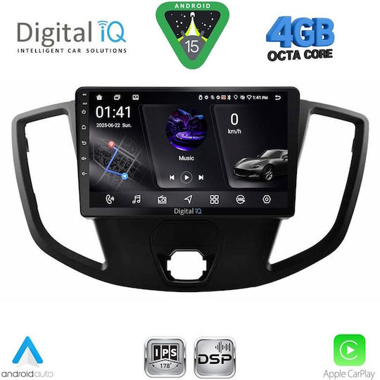 Digital IQ Ηχοσύστημα Αυτοκινήτου για Ford Transit 2014-2020 (Bluetooth/USB/WiFi/GPS/Apple-Carplay/Android-Auto) με Οθόνη Αφής 9"