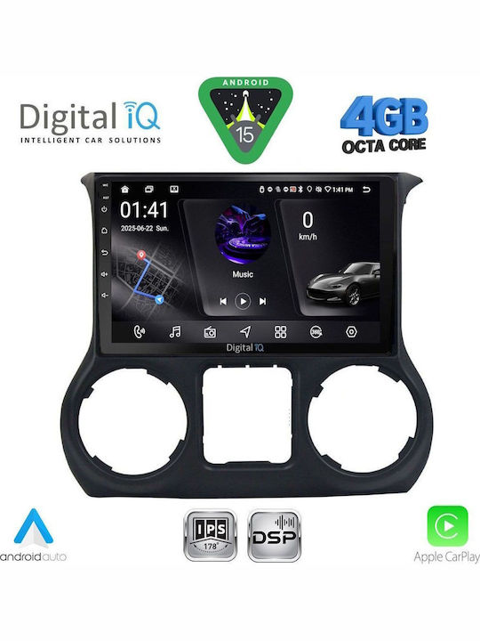 Digital IQ Car Audio System for Jeep Wrangler 2011-2014 (Bluetooth/USB/WiFi/GPS/Apple CarPlay/Android Auto) with 10" Touch Screen