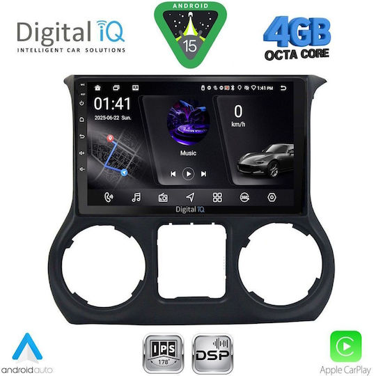 Digital IQ Car Audio System for Jeep Wrangler 2011-2014 (Bluetooth/USB/WiFi/GPS/Apple CarPlay/Android Auto) with 10" Touch Screen