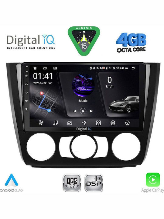 Digital IQ Car Audio System for BMW Series 1 2004-2013 with A/C Bluetooth USB WiFi GPS Apple CarPlay Android Auto with 9" Touch Screen