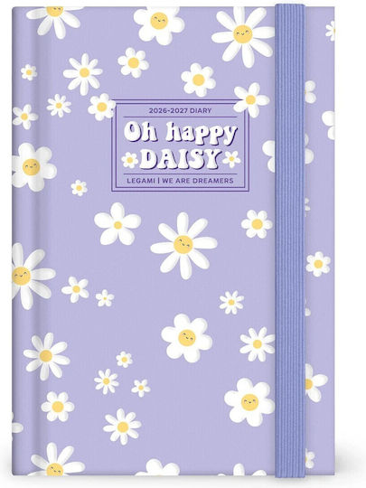 Legami Milano Daisy Tägliche Tagesordnung 2026/27 Flieder 12x18cm