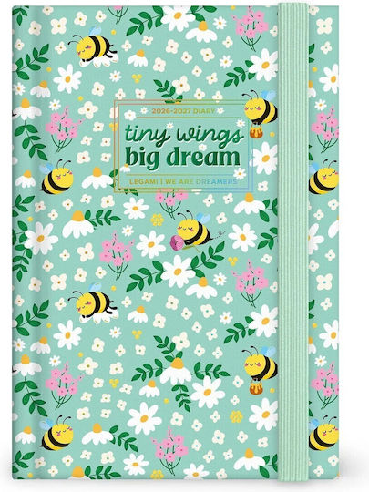Legami Milano Daily Agenda 2026/27 Bee Green 12x18cm