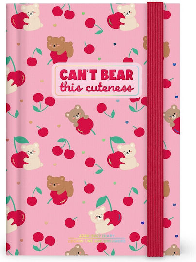Legami Milano Ημερήσια Ατζέντα 2026/27 Teddy Bear Cherry Pink 12x18εκ.