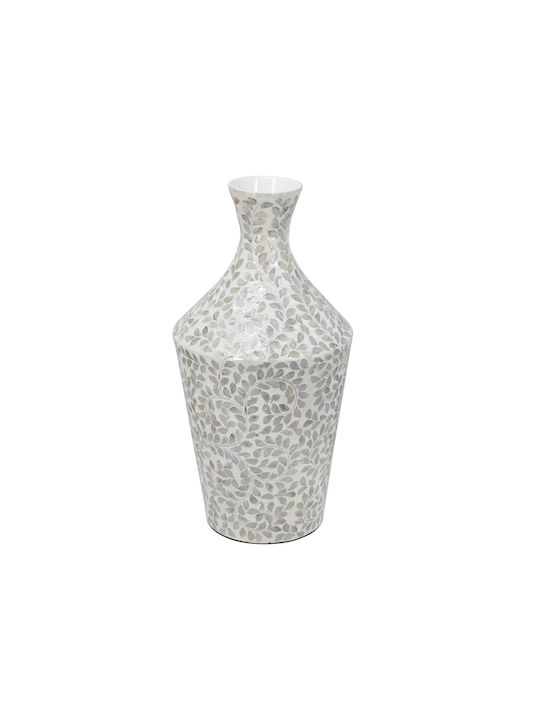 Artekko Dekorative Bambusvase Elfenbein Grau 30x30xH61cm