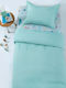 Palamaiki Ις Χς Νικα Σετ Κουβερλί Μονό Microfiber Aqua 160x240cm 2τμχ