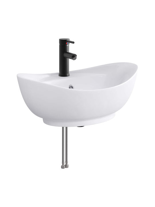 vidaXL Επικαθήμενος Νιπτήρας Πορσελάνης 59x35x2...