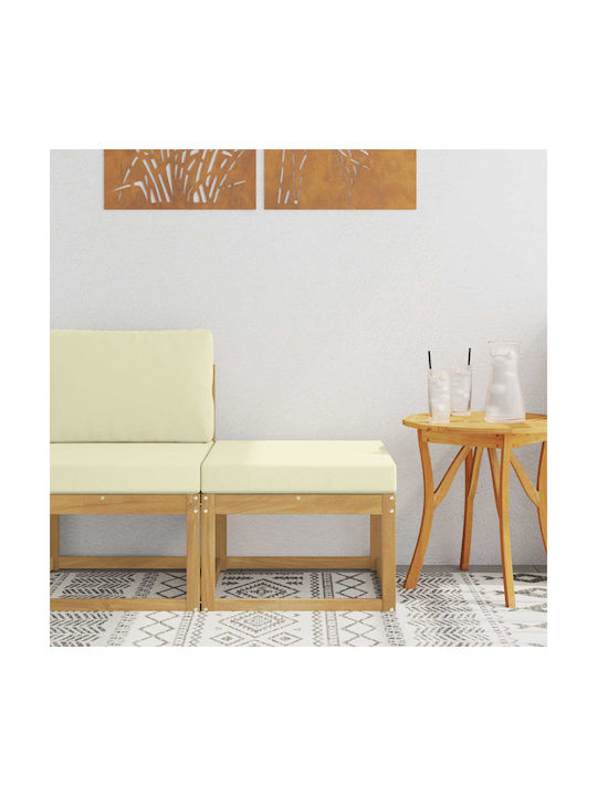Wooden Cube Garden Stool with Cushion White 59x...