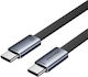 Vention Flat Braided USB 2.0 Cable USB-C Male - USB-C 60W PD Black 1m TRZBF