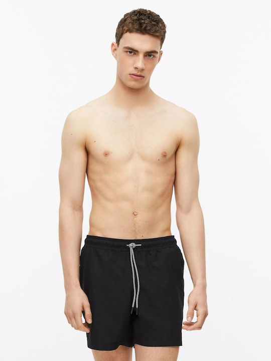 s.Oliver Men's Swim Shorts Negru with Patterns
