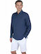 Long Sleeve Linen Shirt Blue