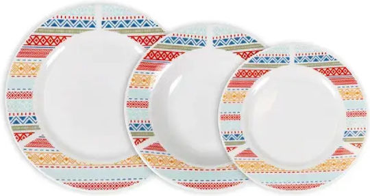 La Mediterranea Alb Ceramică Set de Vase 18buc