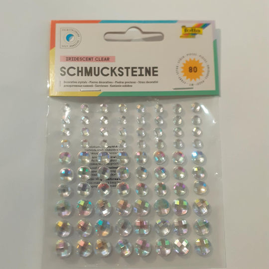 Πέρλες Στρασάκια Iridescent Clear Αυτοκόλλητα 80τεμ