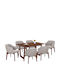 Esszimmermöbel-Set Abai mit 6 Stücken 180x90cm