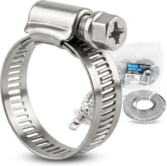 Set Schlauchschellen in Bandform 3m 10 Verschlüsse 8mm Geko