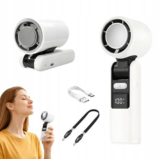 Verk Group Portable USB Fan 199 Speeds Folding Flashlight Display 5907451381588