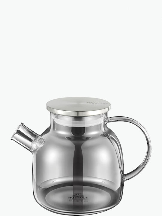 Wilmax Τσαγιέρα με Φίλτρο Γυάλινη Γκρι 1200ml