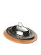 Lava Servierplatte Oval Hölzernes Silber 28x20cm