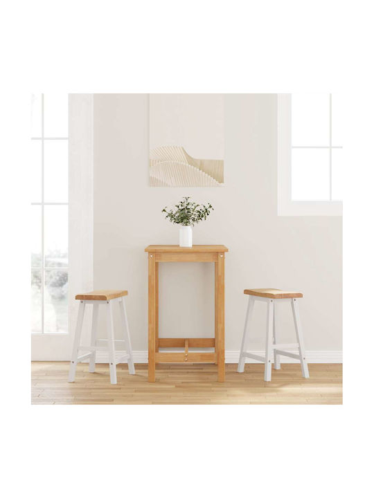 Bar Wooden White Stools 2 Pieces 44.5x35x60cm