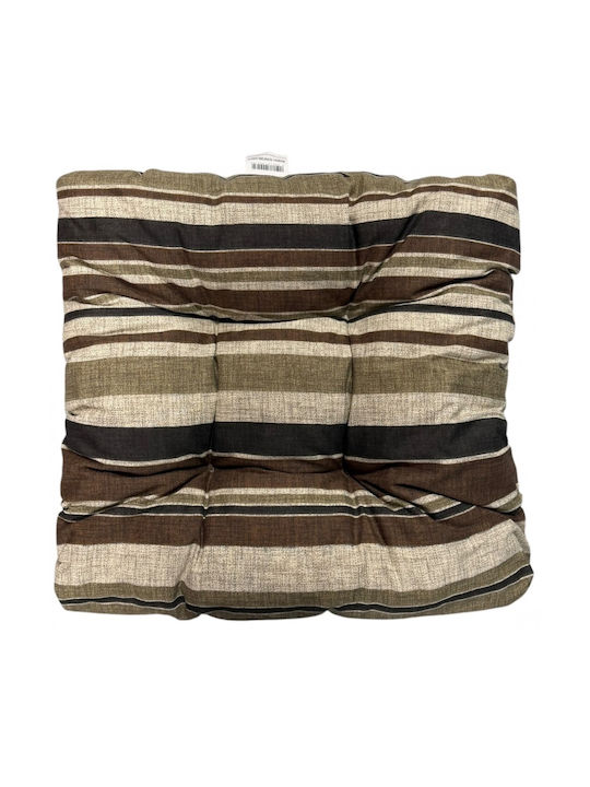 Garden Chair Cushion Bamboo Brown Checkered 38x38cm