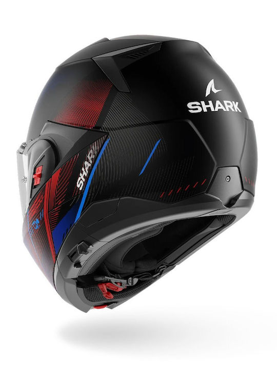 Shark Oxo Speed-Tech Schwarz/Blau/Rot Motorradhelm Modular ECE 22.06 1660gr mit Sunvisor