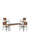 Set Dining Pentru Exterior Ruacana 5 Piese Gri