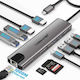 Lemorele TC65L USB-C Докинг Станция с HDMI 4K PD Ethernet и Свързване на 2 Монитора Сребриста
