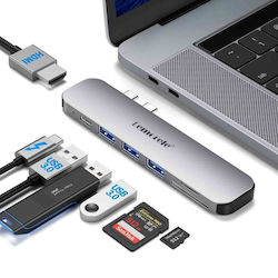 Lemorele TC52 Докинг станция с двоен USB-C HDMI 4K PD
