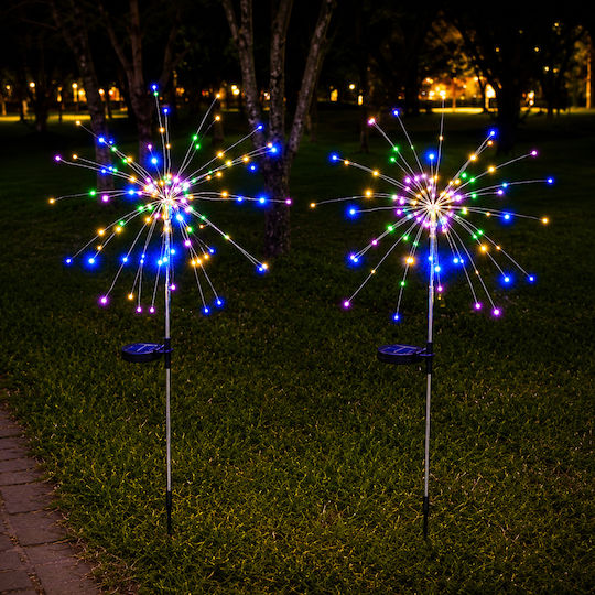 Set 2 Aufgespießte Solarleuchten Blumen RGB mit Fotowiderstand