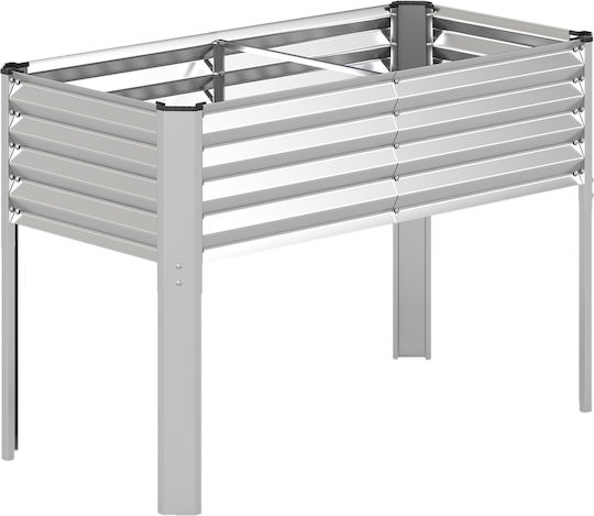Costway Metallischer Silberner Blumenkasten 77,5x60x118cm