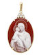 Metrongold Charm Talisman with Stones from 9 K Gold with Red Zircon