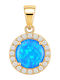 Prince Silvero Charm Rosette from Gold 9K with Blue Zircon