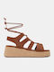 Summer Women's Platforms in Brown Espadrille Style