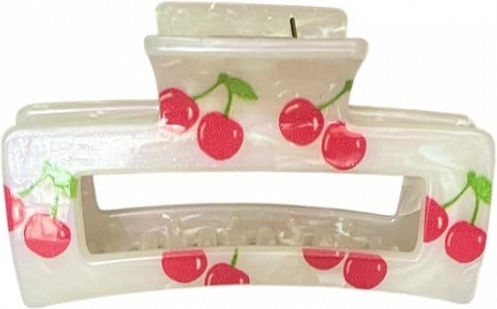 Hair Claw Clip Cherry 9 Centimeters 11317 Hairutopia White