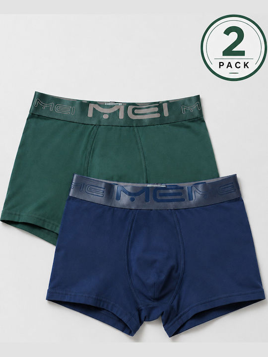 MEI Ανδρικά Μποξεράκια Κυπαρισσι Μπλε 2Pack