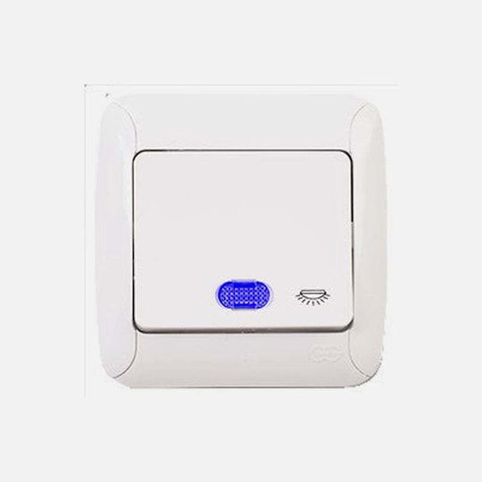 Φωτιζόμενο Μπουτόν – 10 A 250 V Ip20 & Ταχείας Σύνδεσης Λευκό