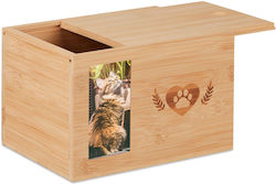 Urnă Pentru Animale de Companie din Bambus Maro Deschis 14.5x14.5x19.5 Cm Urnă Pentru Animale de Companie din Bambus Maro Deschis 14.5x14.5x19.5 Cm