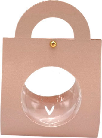 Хартиена Розова Иридисцентна Чанта Plexiglass Топка 12 Бройки 8,5x4,5x12cm Хс1р Rin-xs1p