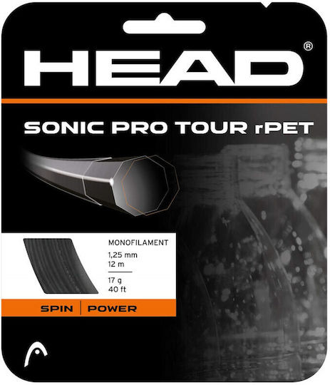 Head Sonic Pro Tour Tennis Racket String Black Diameter 1.25mm