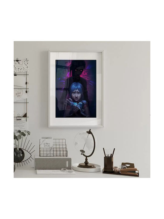 Gaming Poster Powder Vs Jinx Gm1112 40cm X 50cm Premium Black Wooden Frame
