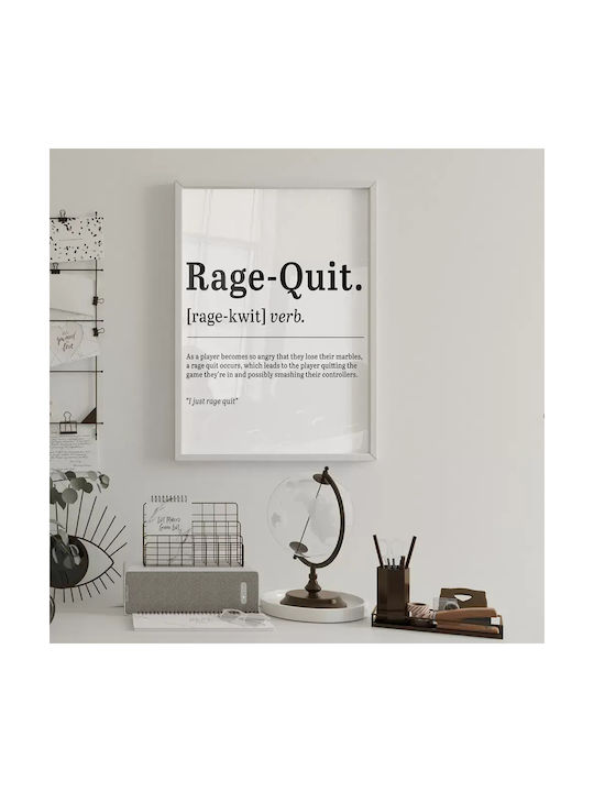 Gaming Poster Rage-quit Gm135 40cm X 50cm Premium Black Wooden Frame