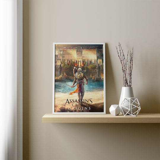 Gaming Poster Assassins Creed Origins Cover Gm2355 40cm X 50cm Premium Black Wooden Frame