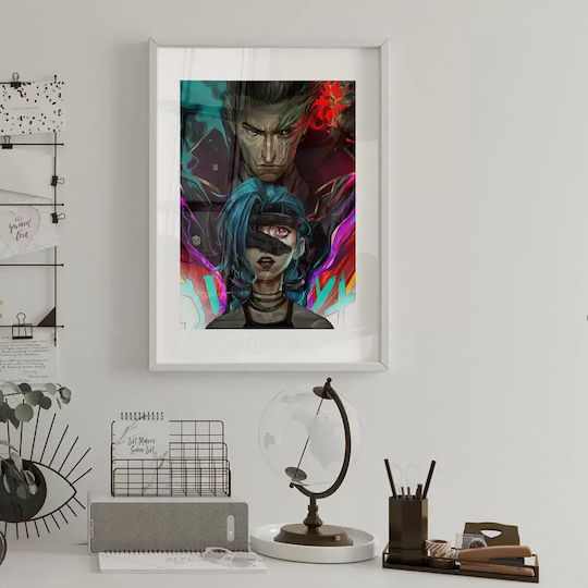 Gaming Poster Jinx & Silco Gm1116 40cm X 50cm Premium Μαύρο Ξύλινο Κάδρο
