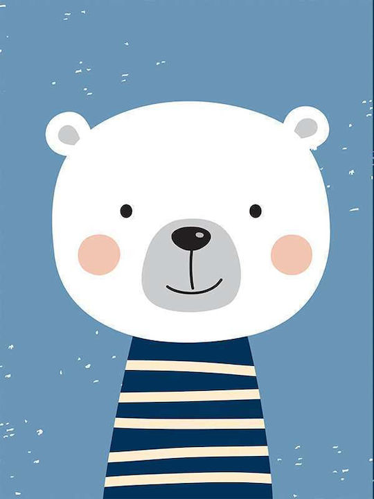 Παιδικό Κάδρο Little Bear με Μαύρη Κορνίζα από Ξύλο 40x50εκ.