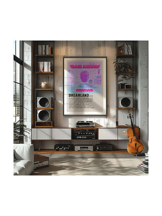 Music Poster Dreamland Glass Animals Ms544 40cm X 50cm Premium Μαύρο Ξύλινο Κάδρο