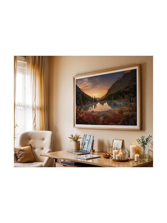 Poster Mountain Lake Pst25104 40cm X 50cm Premium Black Wooden Frame
