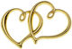 Metal Element Double Heart Gold Link 30mm 10pcs