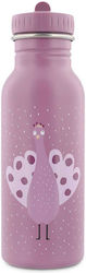 Trixie Mrs Peacock Plastic Kids Water Bottle Non Spill Multicolour 500ml Trixie Mrs Peacock Plastic Kids Water Bottle Non Spill Multicolour 500ml