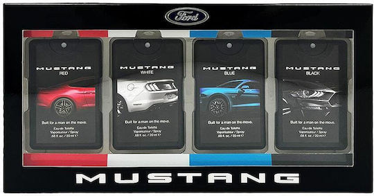 Set Ford Mustang Red Eau de Toilette Bărbați 20 Ml + Mustang White Eau de Toilette Bărbați 20 Ml + Mustang Blue Eau de Toilette Bărbați 20 Ml + Mustang Black Eau de Toilette Bărbați 20 Ml